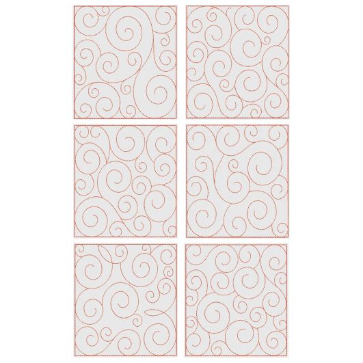 Swirly Quilt Blocks 1 Machine Embroidery Designs by JuJu