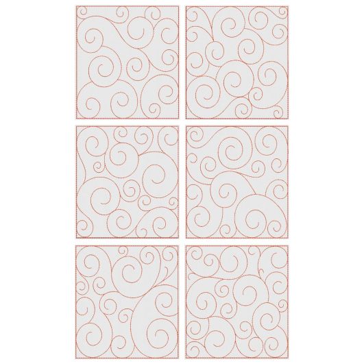 Swirly Quilt Blocks 2 Machine Embroidery Designs by JuJu