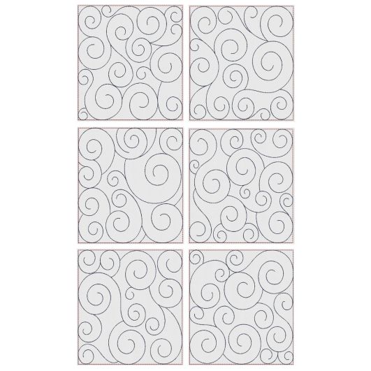 Swirly Quilt Blocks 4 Machine Embroidery Designs by JuJu