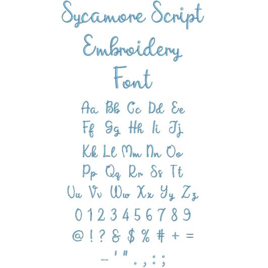 Sycamore Script Embroidery Font | Machine Embroidery Designs by JuJu