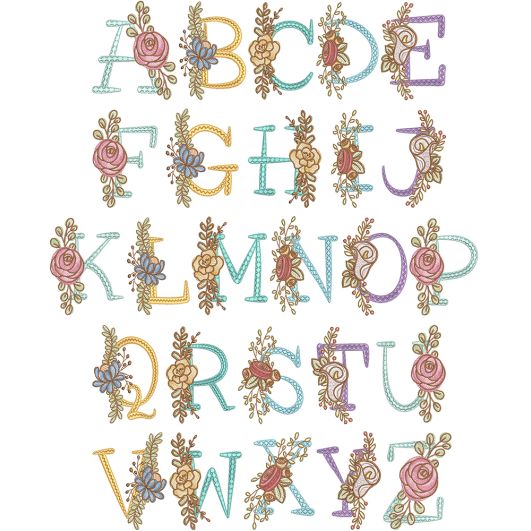 Tabitha Alphabet | Machine Embroidery Designs by JuJu
