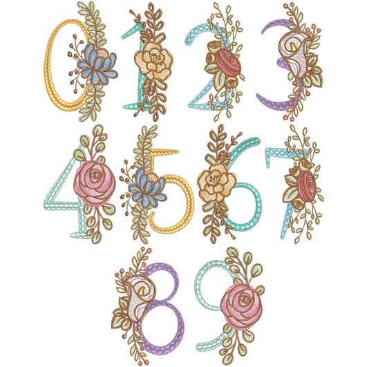 Tabitha Numbers | Machine Embroidery Designs by JuJu