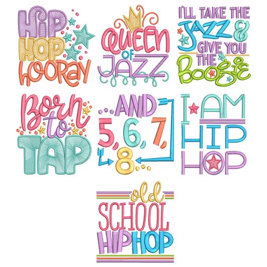 Tap Jazz Word Art 1 Machine Embroidery Designs By JuJu

