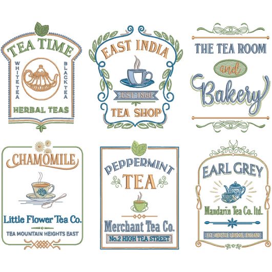 Tea Room 1 Machine Embroidery Designs by JuJu
