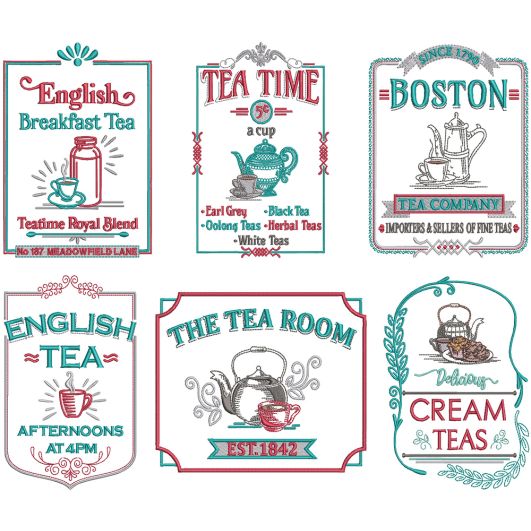 Tea Room 2 Machine Embroidery Designs by JuJu