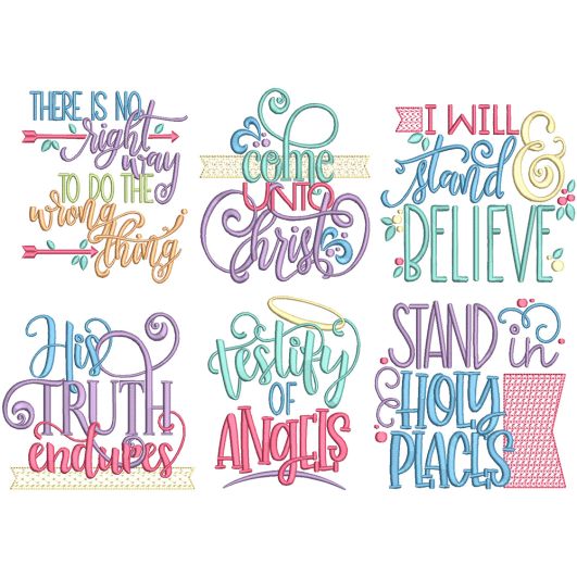 Testify Word Art Machine Embroidery Designs by JuJu