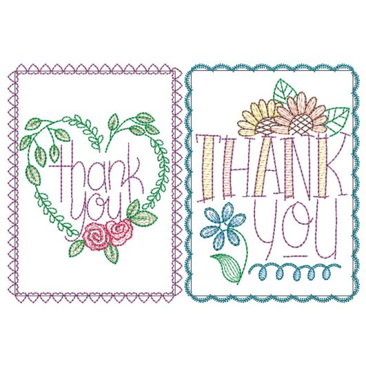                                Thank You Greeting Cards 1 | Machine Embroidery Designs by JuJu
                            