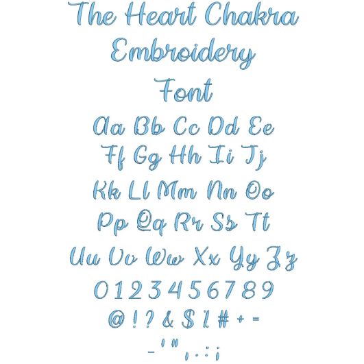 The Heart Chakra Embroidery Font | Machine Embroidery Designs by JuJu