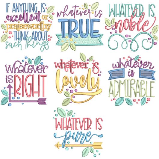 Think About Such Things Word Art Machine Embroidery Designs by JuJu
