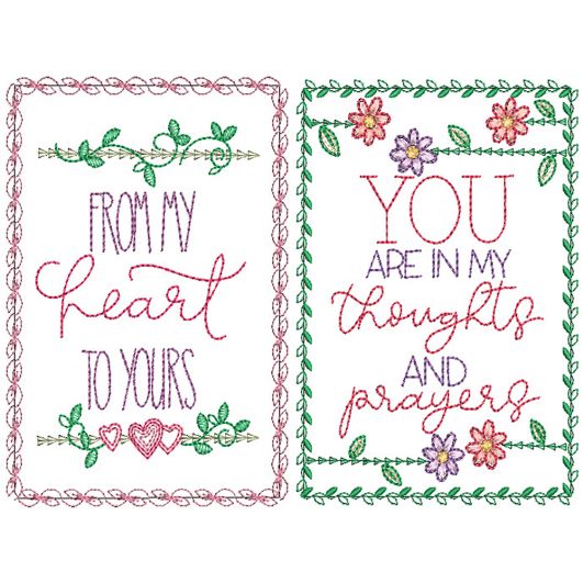 Thoughts And Prayers Greeting Cards 2 | Machine Embroidery Designs by JuJu