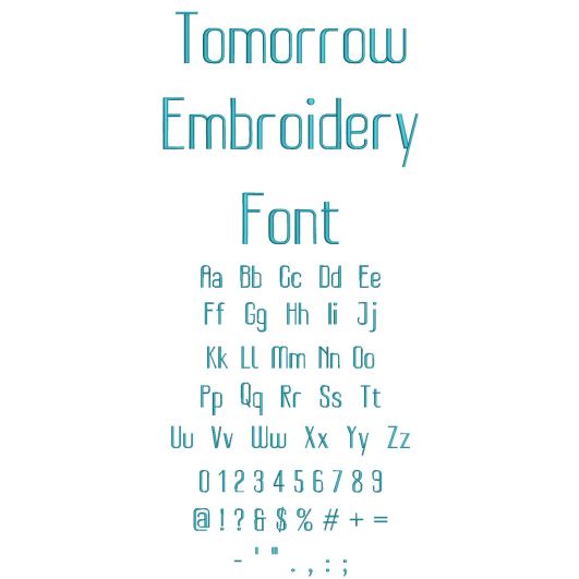 Tomorrow Embroidery Font | Machine Embroidery Designs by JuJu