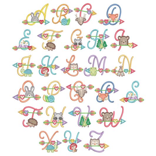 Tribal Baby Alphabet | Machine Embroidery Designs by JuJu
