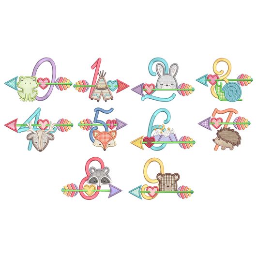 Tribal Baby Numbers Machine Embroidery Designs by JuJu
