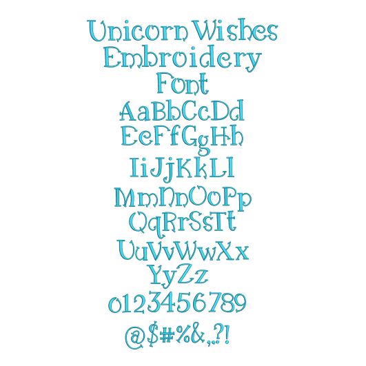 Unicorn Wishes Embroidery Font | Machine Embroidery Designs by JuJu