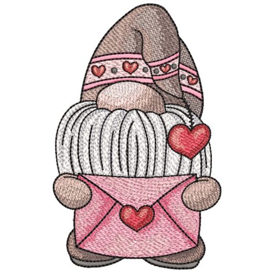 Valentine Gnome | Machine Embroidery Designs by JuJu
