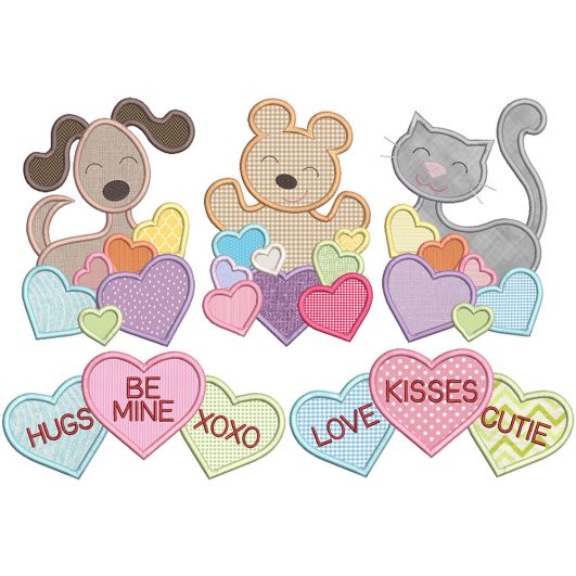 Valentine Love Applique | Machine Embroidery Designs by JuJu