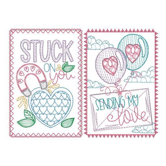                                 Valentines Greeting Cards 6 | Machine Embroidery Designs by JuJu
                            