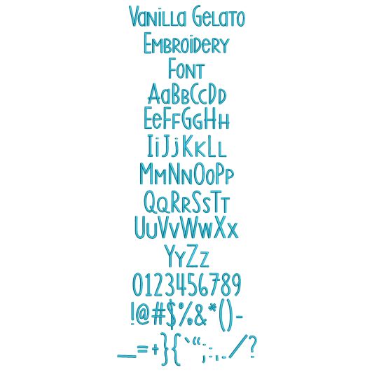 Vanilla Gelato Embroidery Font | Machine Embroidery Designs by JuJu