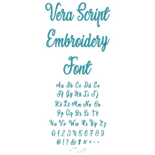 Vera Script | Machine Embroidery Designs by JuJu