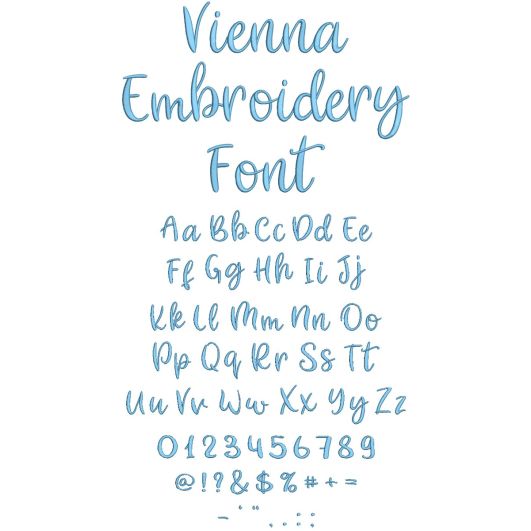 Vienna Embroidery Font | Machine Embroidery Designs by JuJu