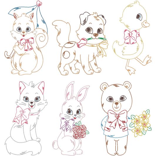 Vintage Animals | Machine Embroidery Designs by JuJu