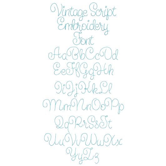 Vintage Script Embroidery Font Machine Embroidery Designs by JuJu
