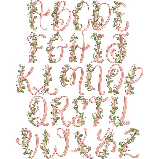 Vineyard Vine Alphabet | Machine Embroidery Designs by JuJu