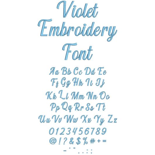 Violet Embroidery Font | Machine Embroidery Designs by JuJu