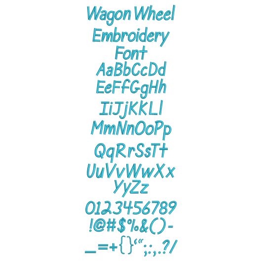 Wagon Wheel Embroidery Font | Machine Embroidery Designs by JuJu