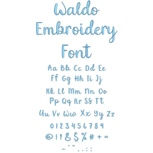 Waldo Embroidery Font | Machine Embroidery Designs by JuJu