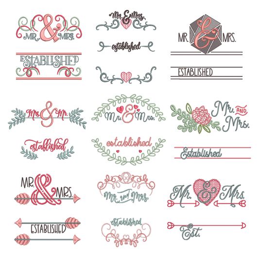 Wedding Templates Machine Embroidery Designs by JuJu