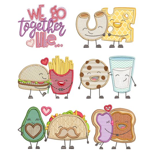 We Go Together Applique Machine Embroidery Designs By JuJu

