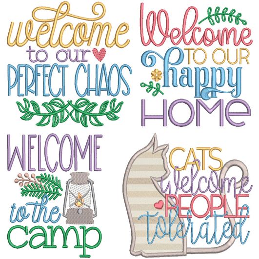 Welcome Signs 1 | Machine Embroidery Designs by JuJu