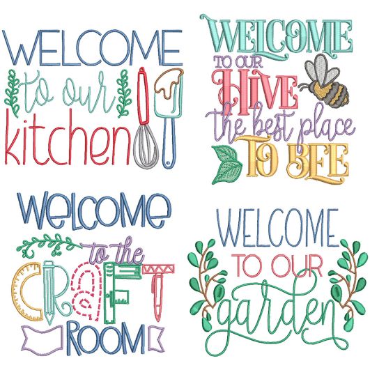 Welcome Signs 6 | Machine Embroidery Designs by JuJu