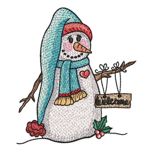 Welcome Whimsy Snowman | Machine Embroidery Designs by JuJu