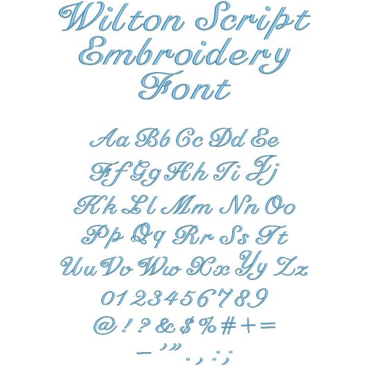 Wilton Script Embroidery Font | Machine Embroidery Designs by JuJu