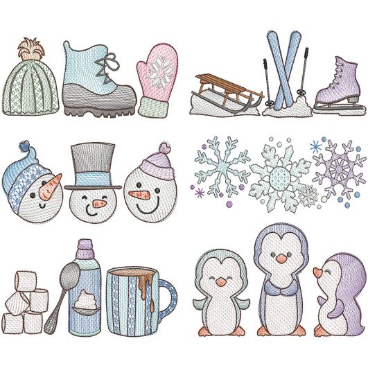 Winter Trios | Machine Embroidery Designs by JuJu