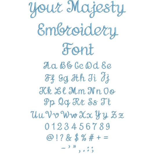 Your Majesty Embroidery Font | Machine Embroidery Designs by JuJu