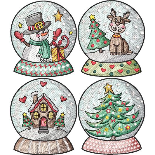                                 
                            Yuletide Bliss Snowglobes 1 Christmas Embroidery Set | Machine Embroidery Designs by JuJu