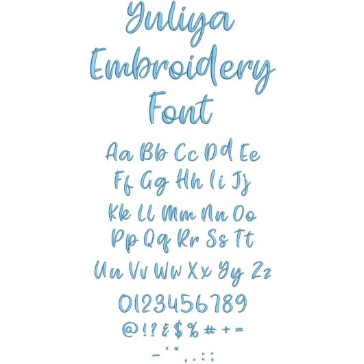 Yuliya Embroidery Font | Machine Embroidery Designs by JuJu