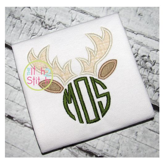 Deer Antlers Monogram Applique | Machine Embroidery Designs by JuJu