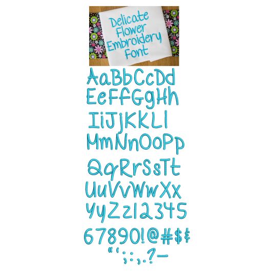 Delicate Flower Embroidery Font Machine Embroidery Designs by JuJu