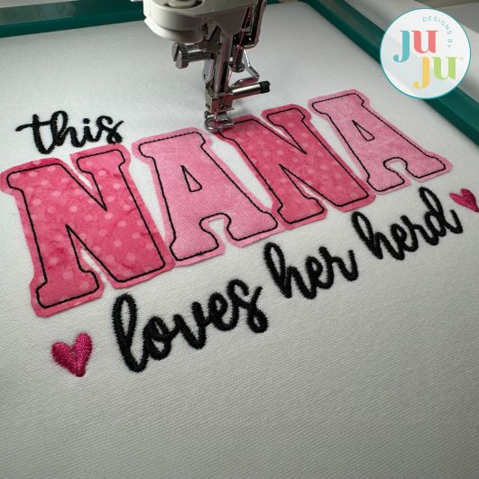                                 Nana Loves Her Herd Embroidery Design | Machine Embroidery Designs by JuJu
                            