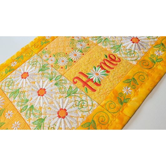 ITH Daisy Table Runner | Machine Embroidery Designs by JuJu