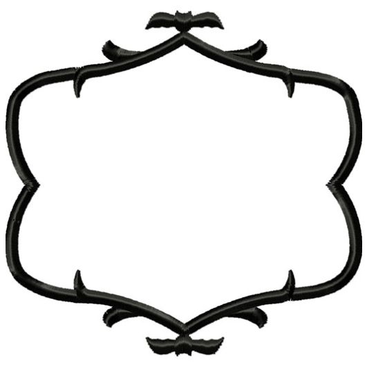 Monogram Haunted Scroll Frame Applique