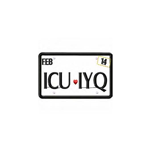 ICU IYQ License Plate Applique