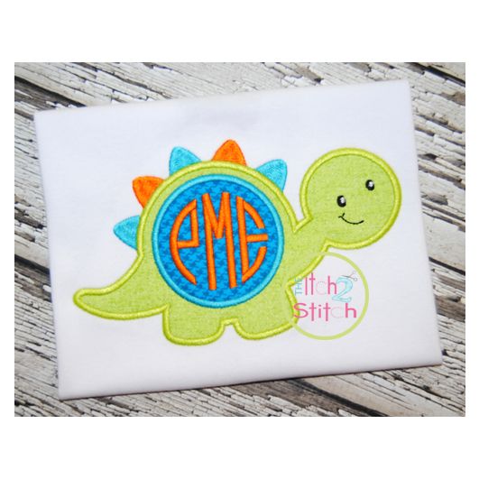 Dino Monogram Applique | Machine Embroidery Designs by JuJu