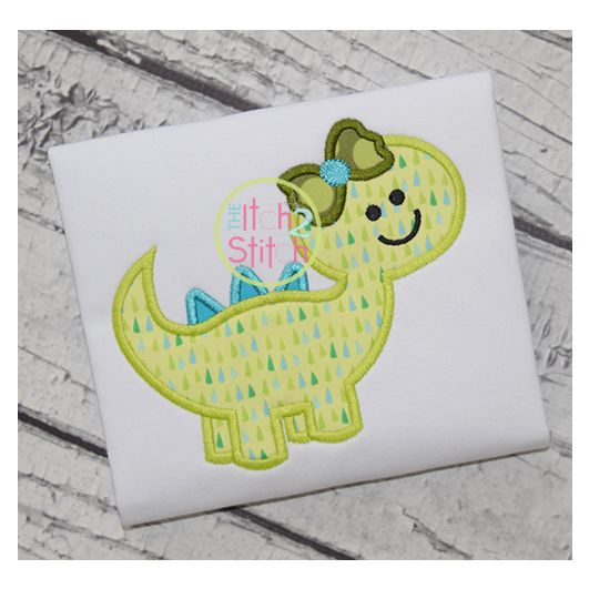 Dinosaur Girl Applique | Machine Embroidery Designs by JuJu