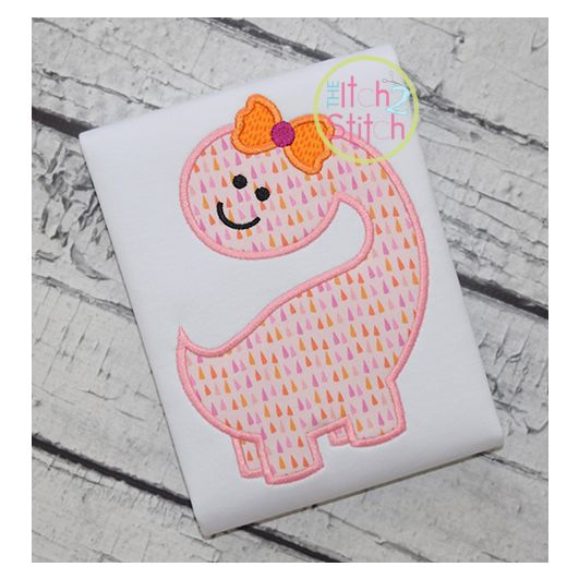 Dinosaur Girl 2 Applique | Machine Embroidery Designs by JuJu