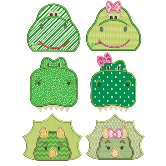 Dinosaur Peekers 1 Machine Embroidery Designs by JuJu